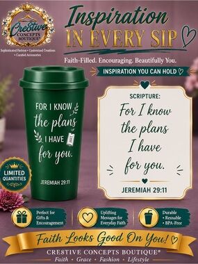 Inspirational Faith 16 oz Reusable Cup with Lid